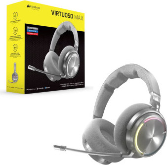 אוזניות קשת אלחוטיות לגיימינג VIRTUOSO MAX WIRELESS צבע כסף CORSAIR