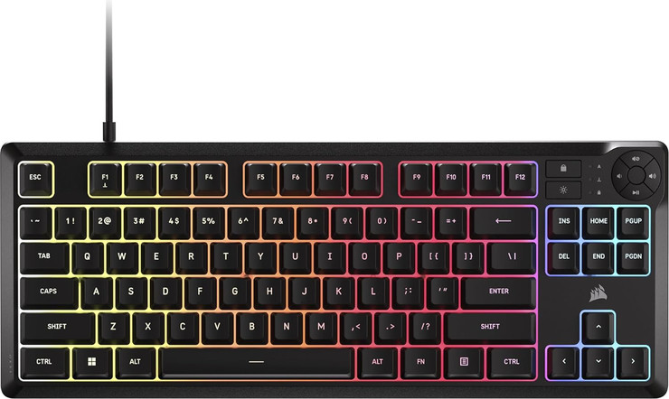 מקלדת גיימינג חוטית Corsair K55 Core TKL RGB