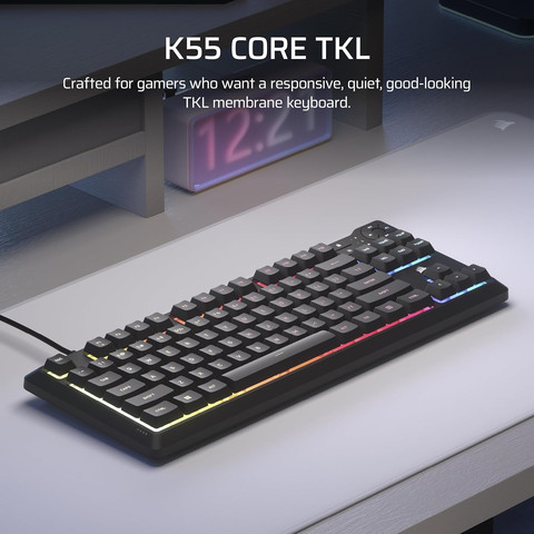 מקלדת גיימינג חוטית Corsair K55 Core TKL RGB