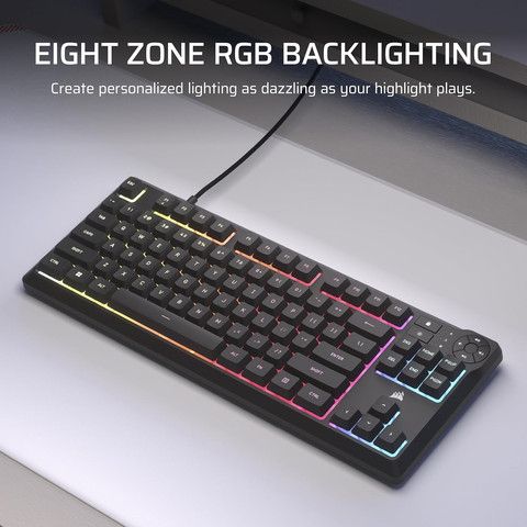 מקלדת גיימינג חוטית Corsair K55 Core TKL RGB