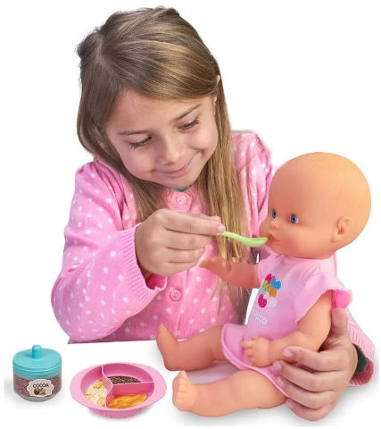 ערכת בובת תינוק אוכלת ועושה צרכים עם 15 אביזרים להכנת מזון