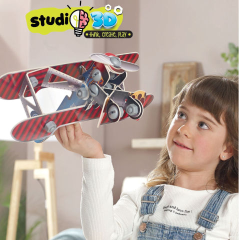 קיט להרכבת מטוס עם מדחף מקרטון מוקשח 20 חלקים