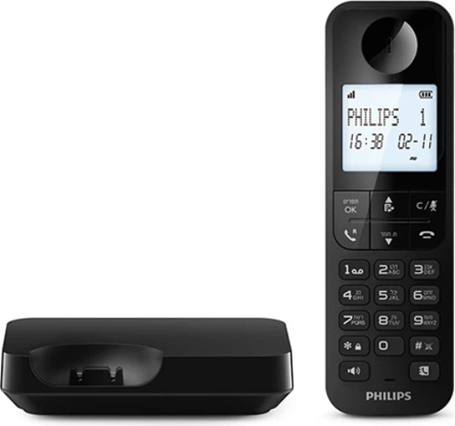 טלפון אלחוטי יחיד עברית פיליפס D2701B Philips
