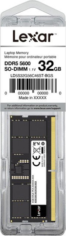 זיכרון למחשב נייד Lexar 32GB DDR5 5600MHz CL46 SODIMM דגם LD5S32G56C46ST-BGS