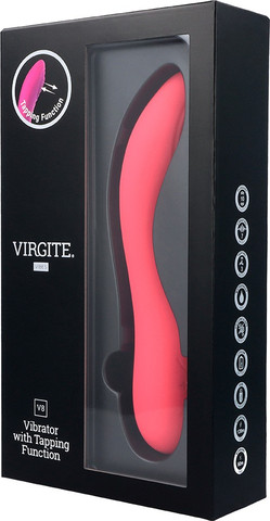 ויברטור V8  RECHARGEABLE TAPPING VIBRATOR - לגירוי נקודת ה-G בצבע ורוד מבית VIRGITE