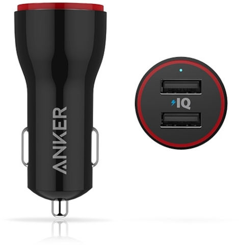 מטען לרכב Anker PowerDrive 24W 2 Port Car Charge A2310
