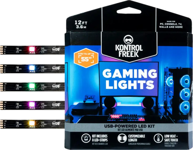 סט פסי תאורה LED באורך 3.6 מטר שחור
