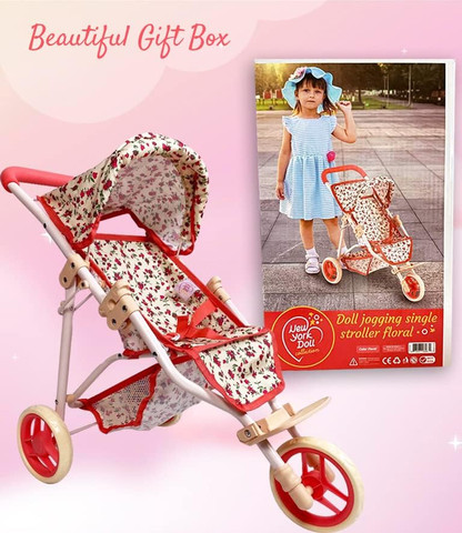עגלה 3 גלגלים פרחוני New York Doll Collection A228