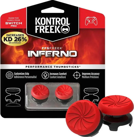 צמד מתאמים ארגונומיים ל- Nintendo Switch Pro, FPS Freek Inferno Edition אדום
