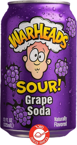 Warheads Grapes Soda וורהאדס משקה סודה ענבים