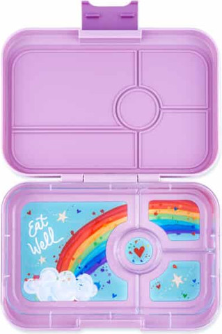 קופסת אוכל מחולקת יאמבוקס טאפאס Seville Purple מגש 4 Rainbow