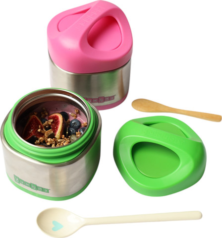 קופסת אוכל תרמית מנירוסטה יאמבוקס קיובי Yumbox Cubi לילדים Surf Blue