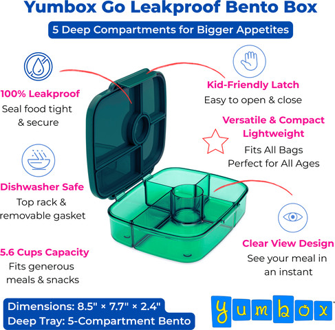 יאמבוקס גו – קופסת אוכל אטומה מחולקת Yumbox Go