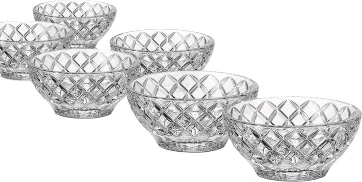 סט 6 ליפתניות DIAMONDclassic בוהמיה קריסטל 13X13X6 ס"מ