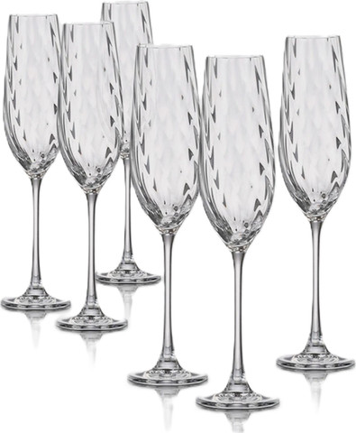 סט 6 גביעי שמפניה 260ml CORA בוהמיה קריסטל