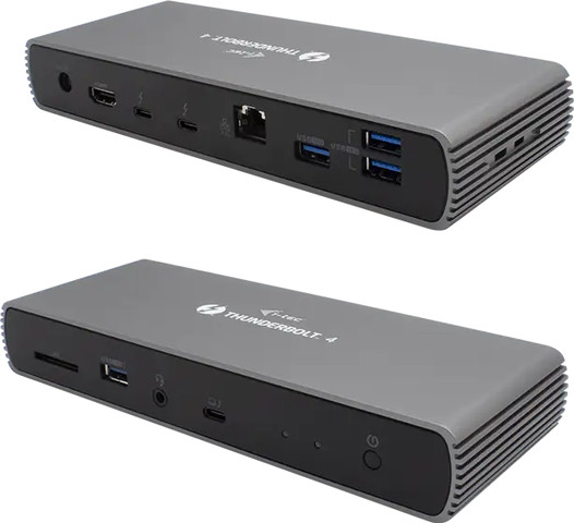 תחנת עגינה חכמה בחיבור Thunderbolt 4 לתצוגה כפולה עם אספקת חשמל W96 שחור