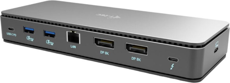 תחנת עגינה מקצועית Thunderbolt 4 עם תמיכה ב-2 מסכים 4K וטעינה 96W מבית i-tec שחור