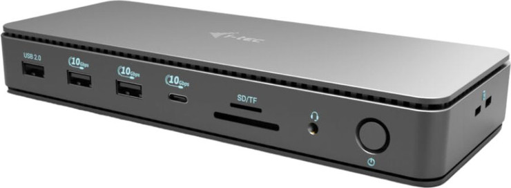 תחנת עגינה מקצועית Thunderbolt 4 עם תמיכה ב-2 מסכים 4K וטעינה 96W מבית i-tec שחור