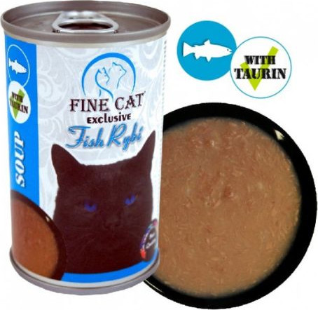 Fine Cat מעדן לחתולים ציר מרק סלמון - 158 גרם