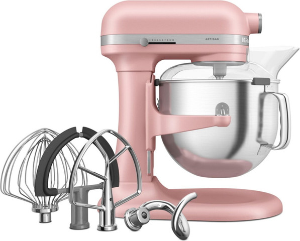 מיקסר מקצועי כולל קערה ענקית בנפח 6.6 ליטר KitchenAid Plus קיטשן אייד 5KSM70SHX ורוד בייבי