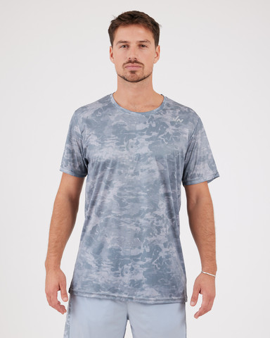 Vn Printed T חולצת ריצה לגבר הסדרה המודפסת בצבע הסוואה אפור - אפור כהה