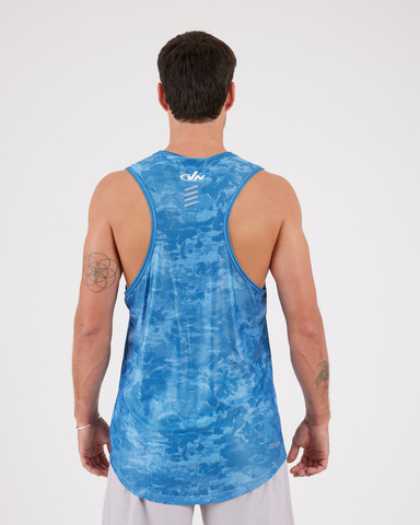 VN Racer Tank - גופיית ריצה לגבר בצבע הסוואה כחול - כחול