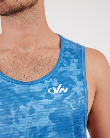 VN Racer Tank - גופיית ריצה לגבר בצבע הסוואה כחול - כחול