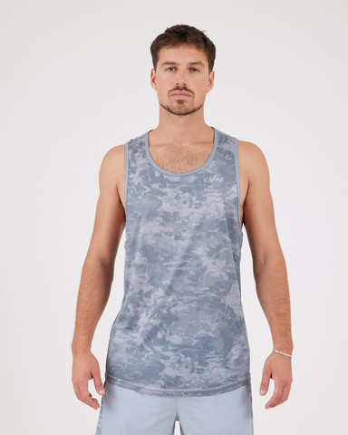 VN Racer Tank - גופיית ריצה לגבר בצבע הסוואה אפור - אפור