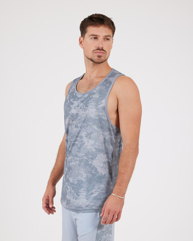VN Racer Tank - גופיית ריצה לגבר בצבע הסוואה אפור - אפור