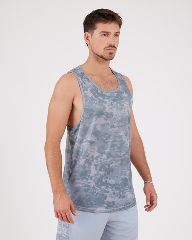 VN Racer Tank - גופיית ריצה לגבר בצבע הסוואה אפור - אפור