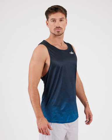 VN Racer Tank - גופיית ריצה לגבר בצבע גיאומטרי הרים - כחול