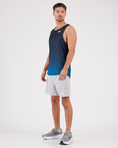VN Racer Tank - גופיית ריצה לגבר בצבע גיאומטרי הרים - כחול
