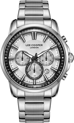 שעון גברים Lee Cooper London LC08068.330 כסף עם צמיד פלדת אל-חלד Multi Function
