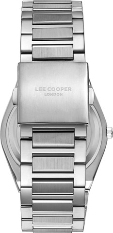שעון גברים Lee Cooper London LC08054.350 כסף עם צמיד פלדת אל-חלד ולוח שחור ייחודי