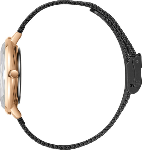 שעון גברים Lee Cooper London LC08085.531 כסף ורוז גולד עם רצועת עור שחורה Multi Function