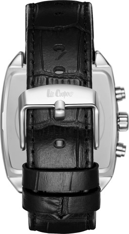 שעון גברים Lee Cooper London LC08180.351 מרובע שחור עם רצועת עור Multi Function
