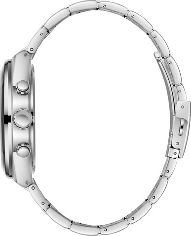 שעון גברים Lee Cooper London LC08175.350 כסף עם צמיד פלדת אל-חלד ולוח שחור Multi Function