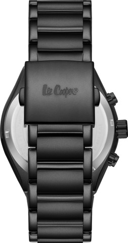 שעון גברים Lee Cooper London LC08175.650 שחור מלא עם צמיד פלדת אל-חלד Multi Function
