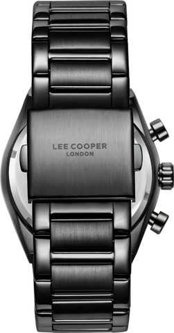 שעון גברים Lee Cooper London LC08174.650 שחור מלא עם צמיד פלדת אל-חלד Multi Function