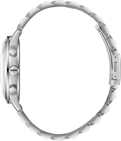 שעון גברים Lee Cooper LC08187.350 כסף עם לוח שחור וצמיד פלדת אל-חלד