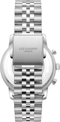 שעון גברים Lee Cooper LC08187.350 כסף עם לוח שחור וצמיד פלדת אל-חלד