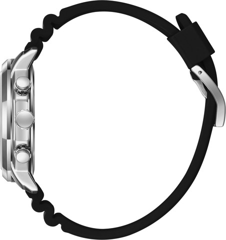 שעון גברים Lee Cooper London LC08238.351 כסף עם רצועת סיליקון שחורה Multi Function