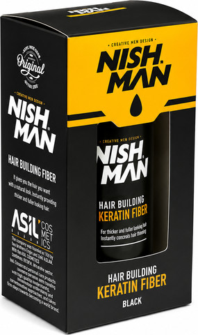 NISHMAN Hair Building Keratin Fiber – סיבי קרטין למילוי שיער דליל – שחור