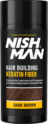 NISHMAN Hair Building Keratin Fiber – סיבי קרטין למילוי שיער דליל – חום כהה