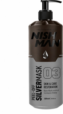 NISHMAN Peel-Off Silver Mask 03 – מסכת כסף מתקלפת לניקוי הפנים 300 מ"ל