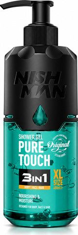 NISHMAN Pure Touch 3 in 1 Shower Gel – Body, Face & Hair ג'ל רחצה