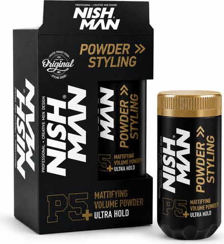 NISH MAN P5+ Powder Styling – Mattifying Volume Powder Ultra Hold אבקת נפח