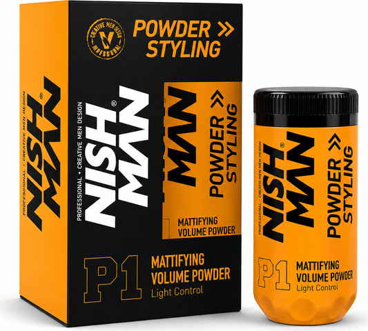 NISH MAN P1 Powder Styling – Mattifying Volume Powder Light Control אבקת נפח