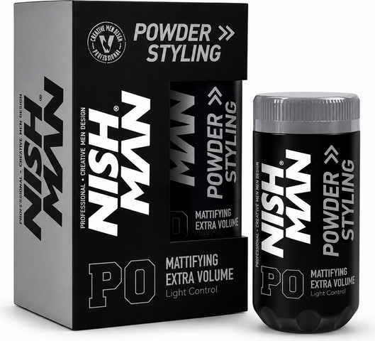 NISH MAN P0 Powder Styling – Mattifying Extra Volume Powder Light Control אבקת נפח