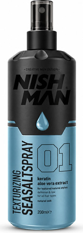 NISH MAN 01 Texturizing Sea Salt Spray – Keratin & Aloe Vera Extract ספריי מלח ים